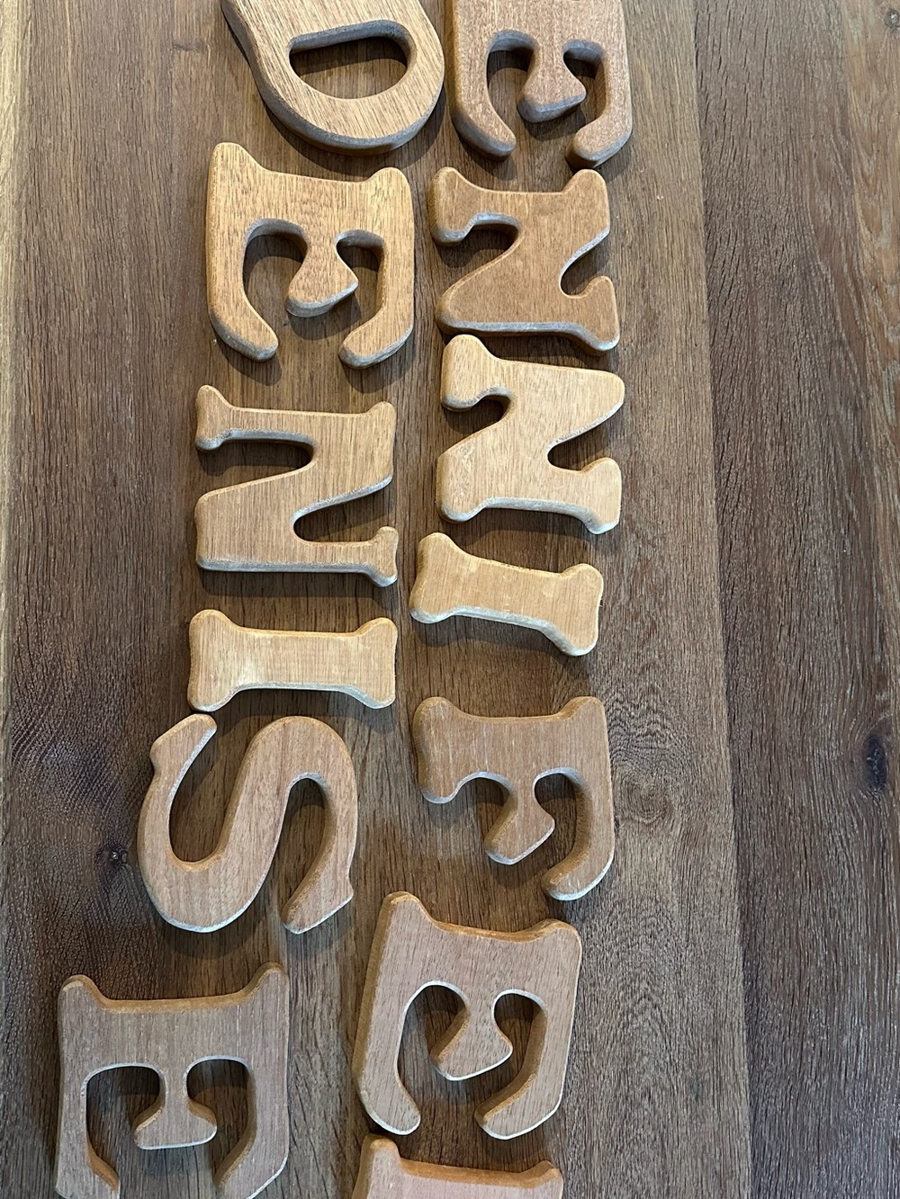 Unbranded Natural Wood Wall Letters - Rustic Cream/Brown